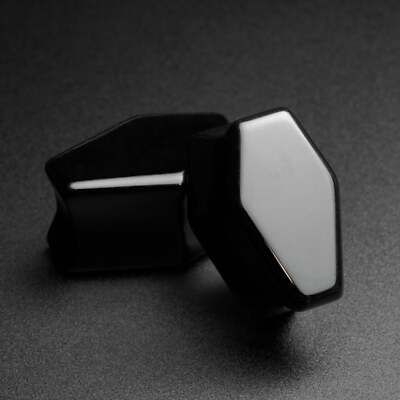 Black Onyx Double Flare Coffin Stone Plug | Coffin Gauges Ohr Dehner