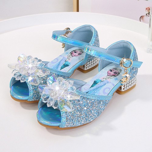 Nuevo Elsa Niños Niñas Disfraz Lentelletes Princesa Lentejuelas Zapatos de Cristal - Imagen 2 de 18