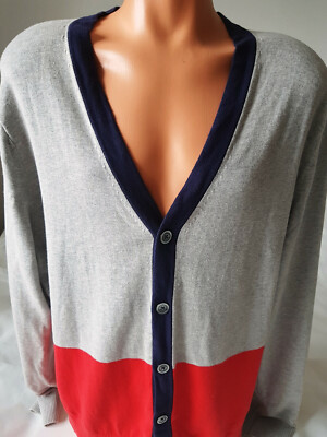 wunderschöne edle Tommy Hilfiger Herren Cardigan Strickjacke Gr.XXL Baumwolle 