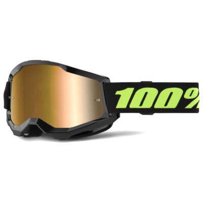 Motocross Maske 100% Strata 2 Solar Eclipse Spiegel Gold