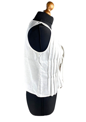 White Vest Top Tie Front Tapered Women’s UK Size S (8-10) - Picture 2 of 5