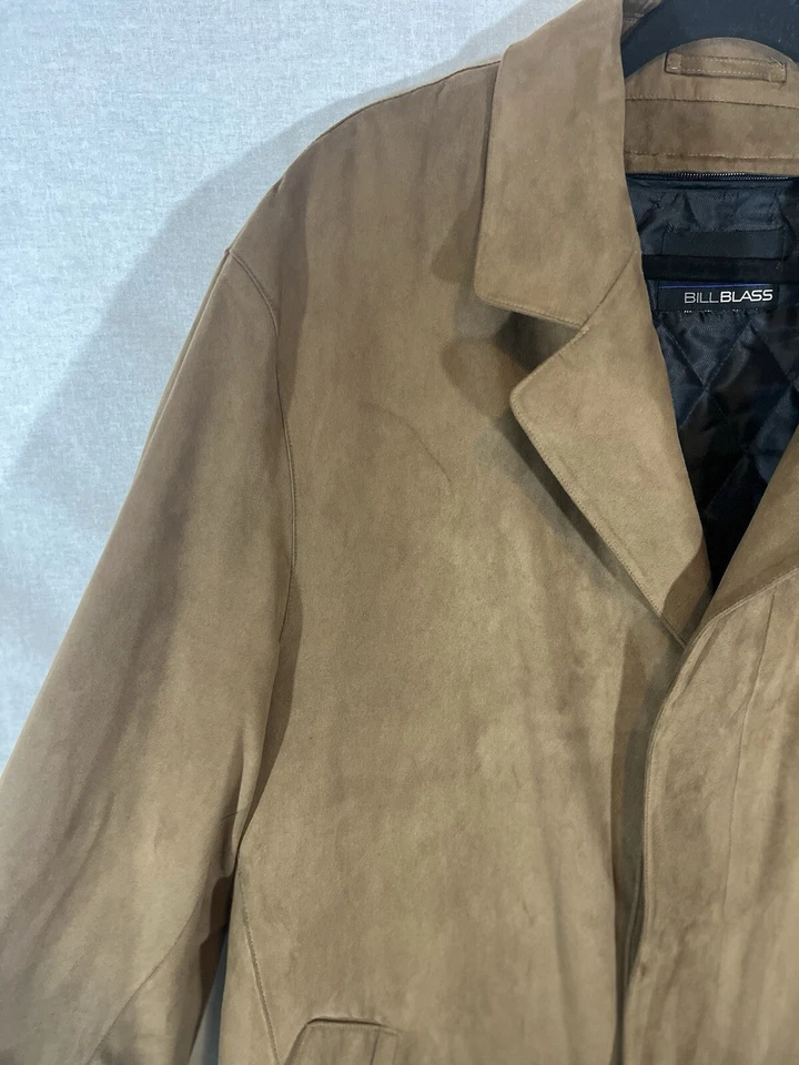 Gabardina Bill Blass gamuza botón forro extraíble talla Interior 40 cuadros marrones Foto 4 de 4