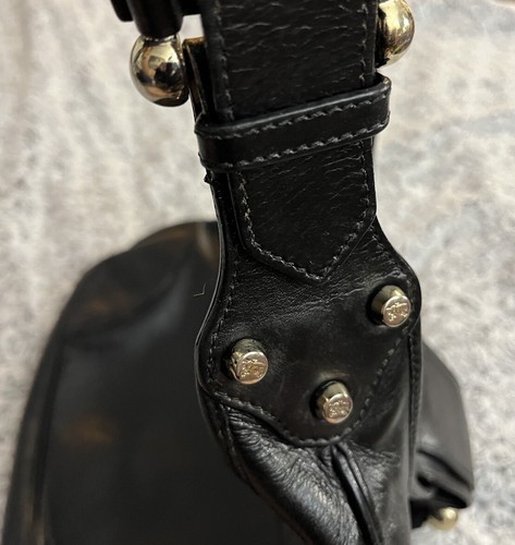 BURBERRY Prorsum Hillgate Leather Hobo Bag Buckle Signed Logo Purse Tote Brooke - Picture 6 of 14