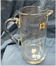 Crisa- Cold or Hot Beverage Pitcher Heavy Clear Glass 10" Tall. 🧋⛱️