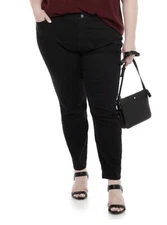 High Rise Jeans 14 Wide NEW Black Wash EVRI 14W Pants Skinny Jeggings Plus Size