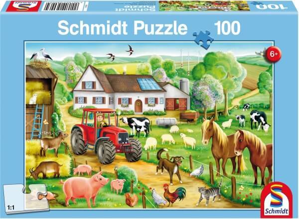 Thumbnail - Schmidt Puzzle 56003 Fröhlicher Bauernhof, 100 Teile, Ab 6 Jahre