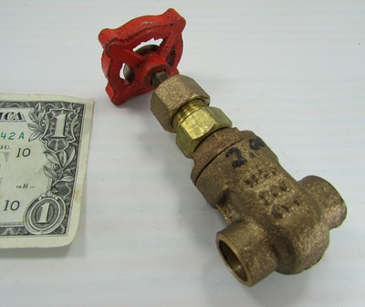 Stockham 3/8'' Bronze Gate Valves, 200 PSI WOG, Non-Rising Stem, Solder Port, NOS