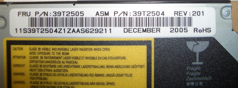 IBM THINKPAD T40 T41 T42 CD-RW/DVD-ROM Laptop Combo Drive 39T2505 - Image 2 of 2