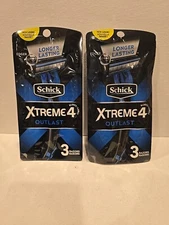 Schick Xtreme 4 Blade Outlast Razors, 3 Count in Each Package “Lot Of 2” SEALED