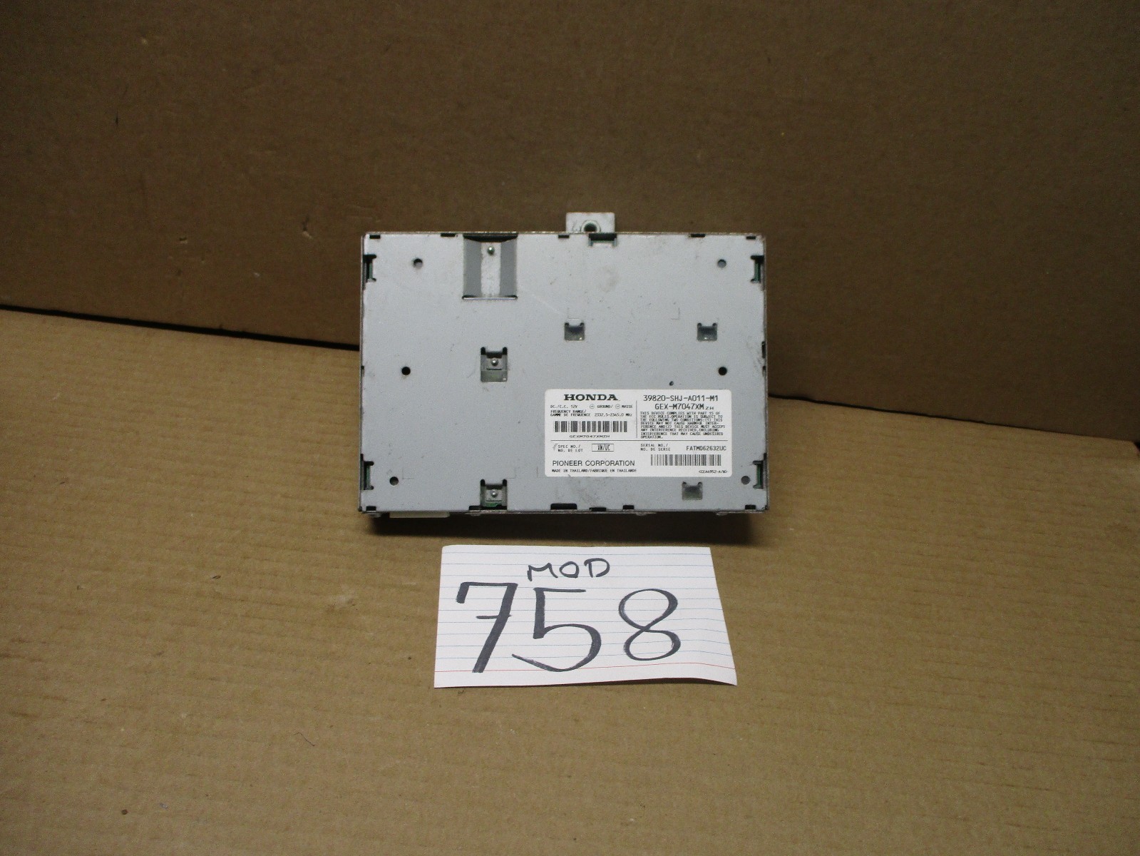 05 06 07 Honda Odyssey XM Satellite Receiver Control Module Computer #758-MOD 