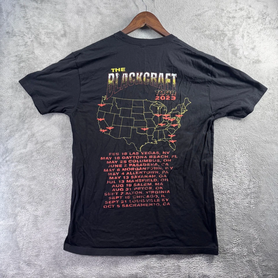 Camiseta negra The Blackcraft Tour para hombre grande L 2023 banda música concierto Foto 2 de 4
