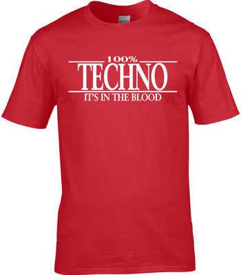 Techno Herren T-Shirt - 100% Techno Geschenk DJ Rock Electronic