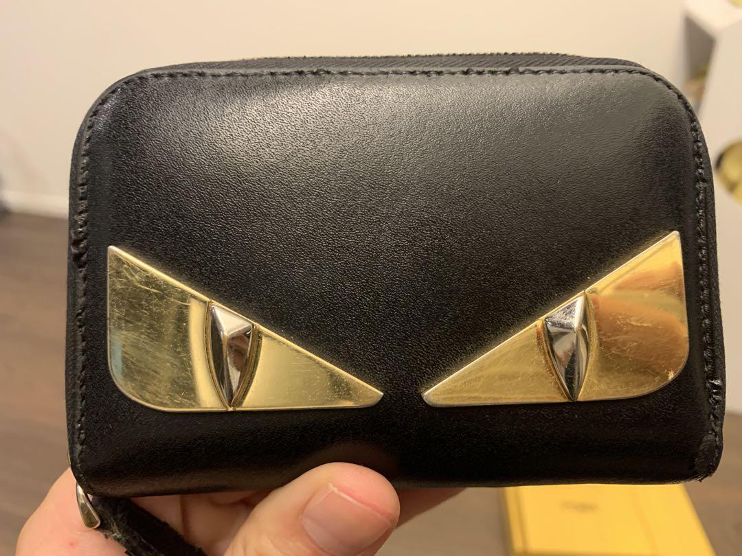Fendi Coin Purse Wallet Card Case Zip Monster Bug… - image 3