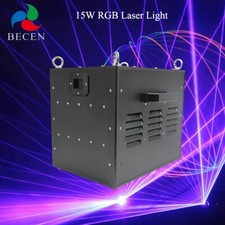 BECEN Full color 15w/fly case RGB ILDA Stage DJ Laser lights 15W Laser Projector