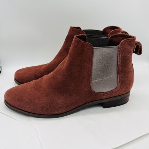 TOMS Stivaletto donna Ella scamosciato Chelsea arancione bruciato W9 - Foto 3 di 10