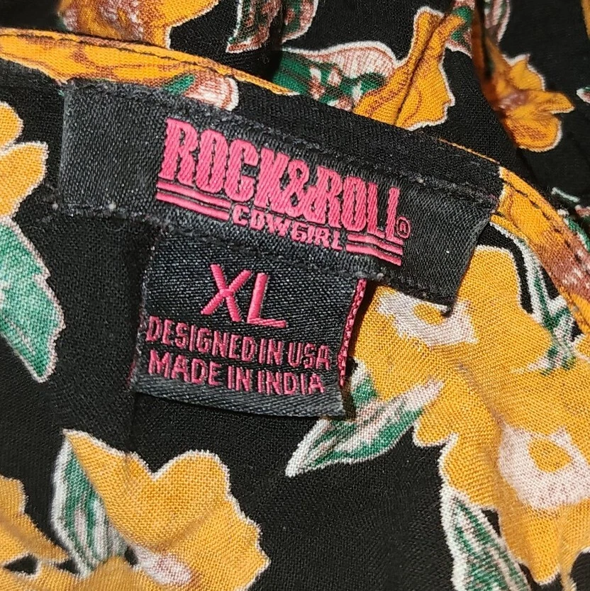 ROCK & ROLL COWGIRL Kimono sz XL Western FLORAL - Image 3 of 4