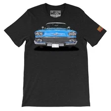 1958 Chevy impala The Legend Classic Car Men's T-shirts Gift Tshirts Made in USA