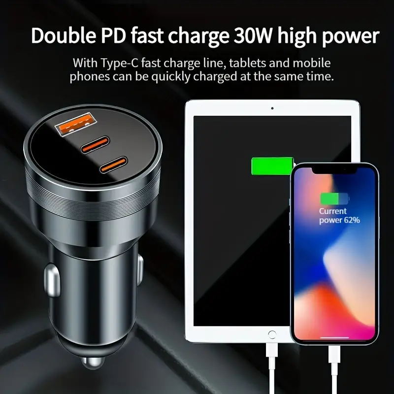 CARICATORE AUTO USB C 30W RICARICA RAPIDA PD FAST CARICATORE AUTO USB C 30W RICARICA RAPIDA PD FAST