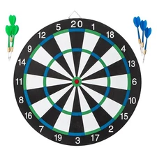 17'' Dart Board Dartboard Set Sports Game Sisal Bristle with 6 Steeltip Darts