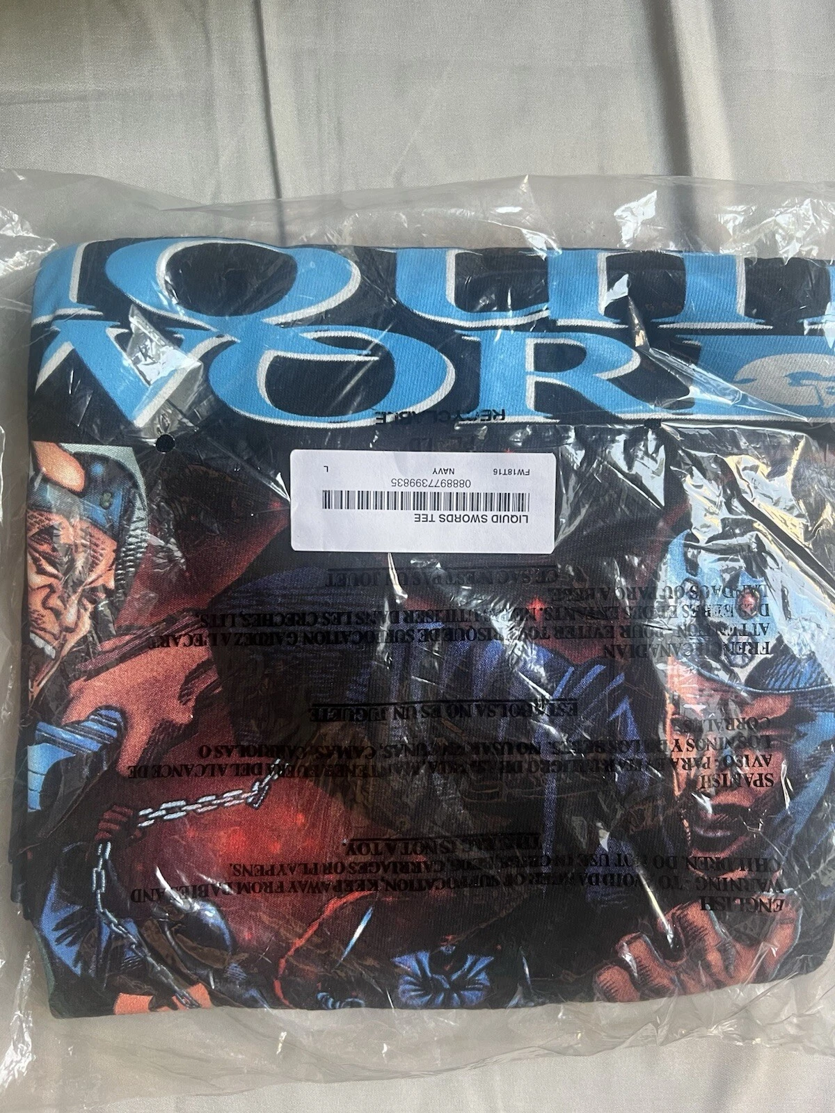 Supreme   Tee shirt NAVY Liquid Sword   Large