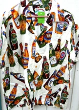 NEW BEERS OF THE WORLD HAWAIIAN SHIRT SZ MEN'S X-LARGE MADE BY PARADISE FOUND 