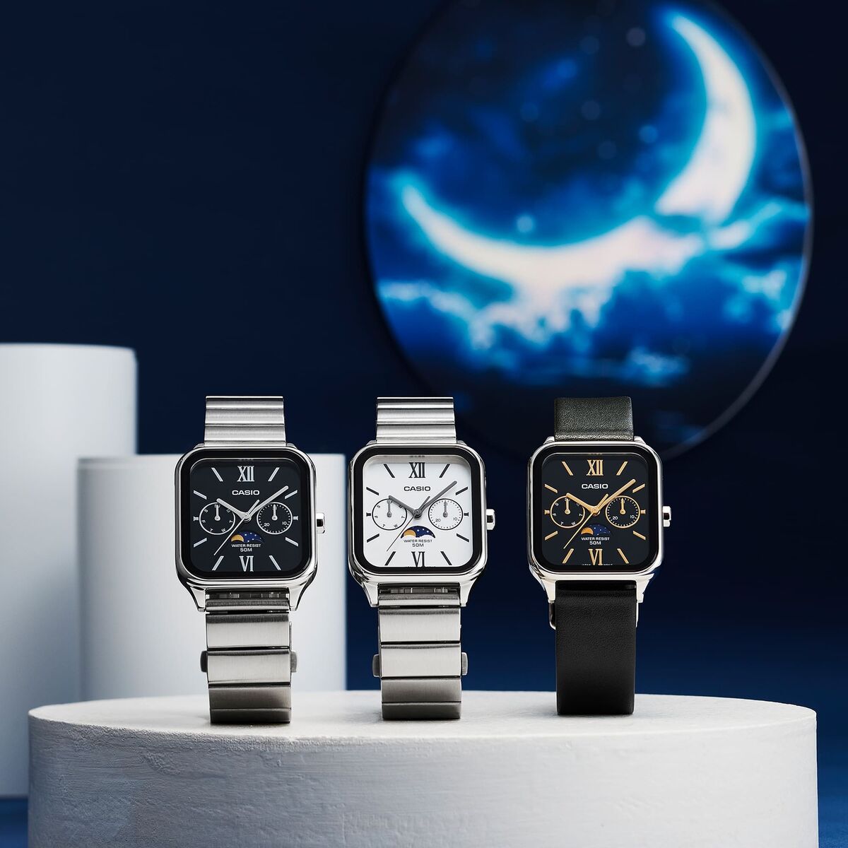 Casio Standard Moon Phase MTP-M305 Analog Men's Japan Mov't Casio Standard Moon Phase MTP-M305 Analog Men's Japan Mov't
