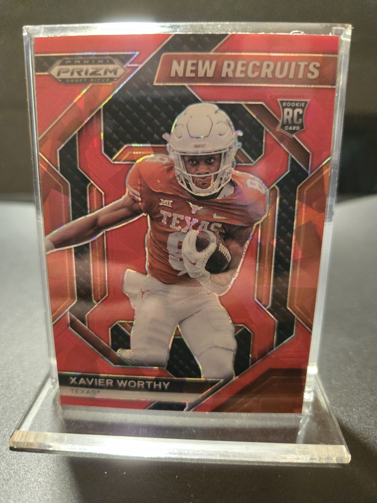 2024 Panini Prizm Draft Picks Xavier Worthy NEW RECRUITS Red Ice Prizm Chiefs