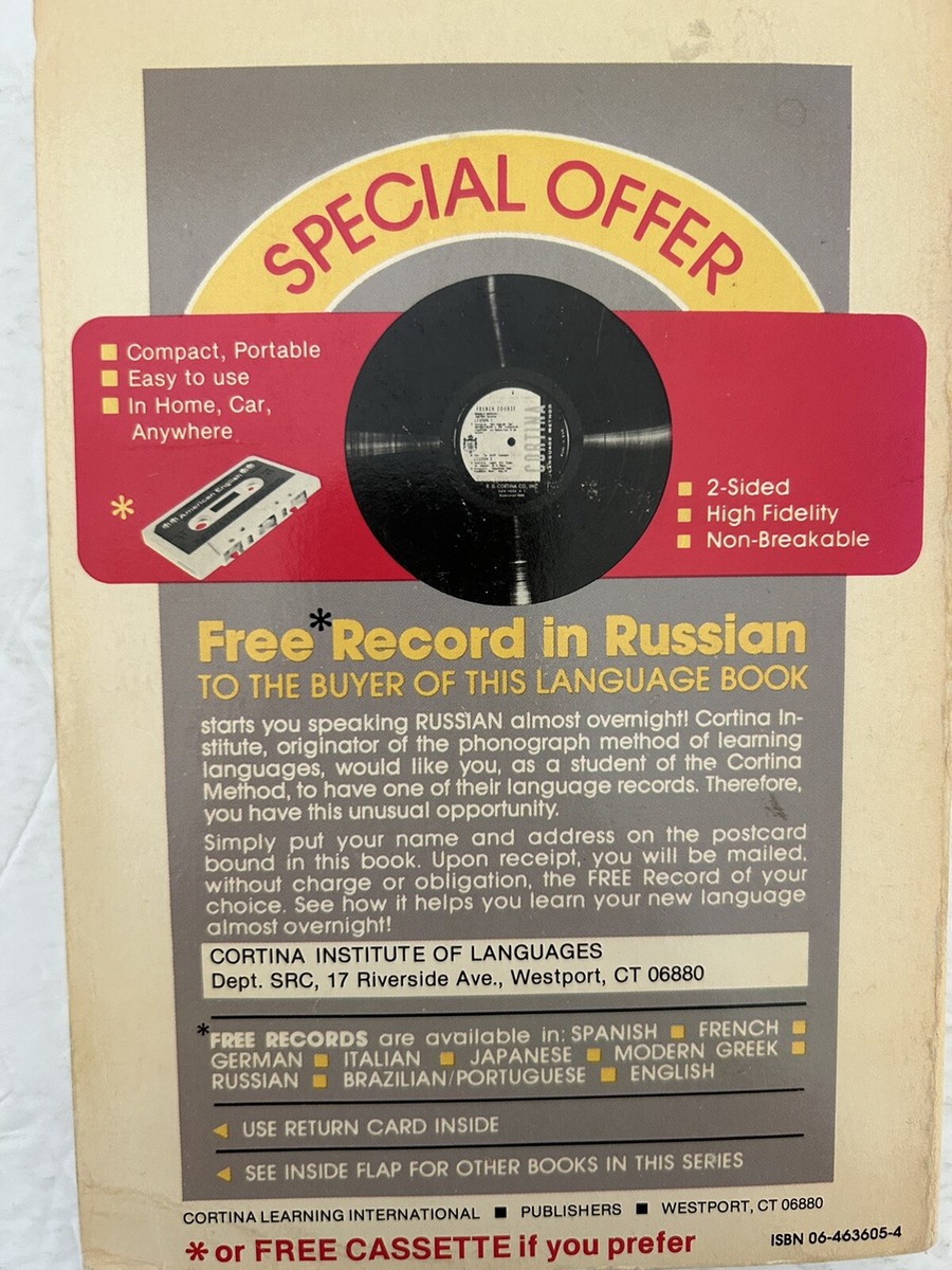 Conversational Russian in 20 Lessons Cortina Method Book by Alfred