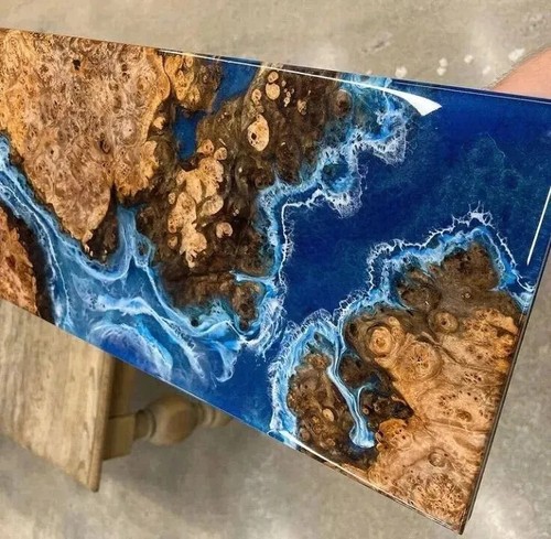 Made To Order Ocean Blue Epoxy Table, River Coffee Table, Dining Table Handmade - Picture 3 of 6