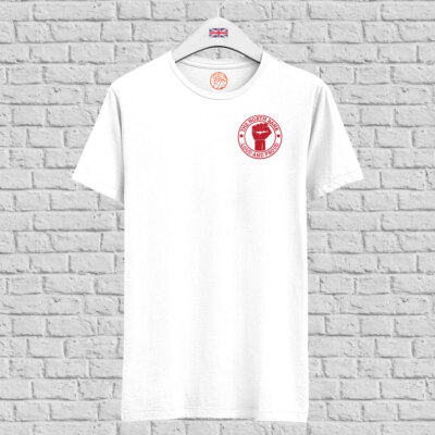 T-Shirt North Bank laut und stolz weiß Bio-Baumwolle für Fans von Arsenal Geschenk