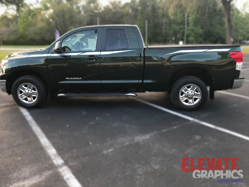Calcomanías adhesivas de vinilo con gráficos de aguijón lateral a rayas para Toyota Tundra 2007-2021 Foto 2 de 4