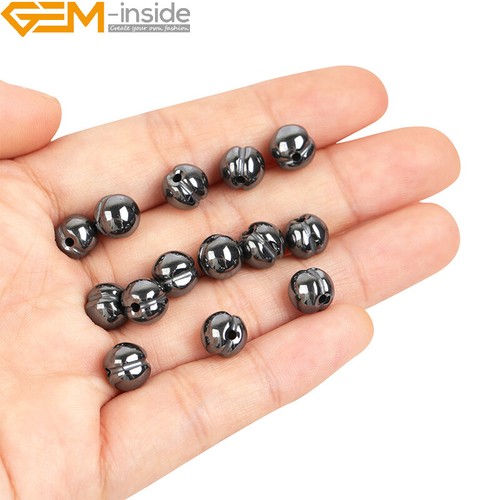 Cuentas de hematita negras naturales fabricación de joyas poder energía chakra 15" moneda cruz - Imagen 22 de 360