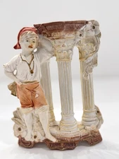 VTG Bisque Porcelain Spill Vase Gebruder Heubach, Germany Early 1900s #10836