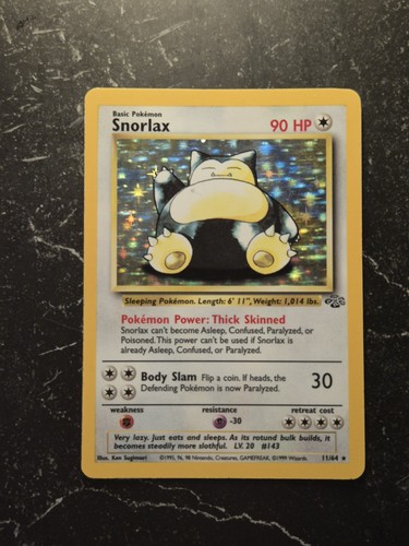 Snorlax 11/64 Pokemon Jungle Unlimited Holo Rare WOTC LP+