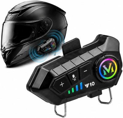 Motorrad Bluetooth Headset für Helm, Bluetooth 5.3 Helmlautsprecher mit Mikrofon,