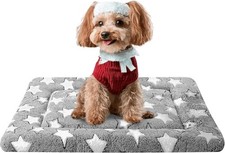 Dog Bed Mat Reversible Crate Pad Cute Dog Bed Kennel Mat Grey Star