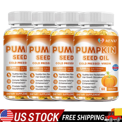 Pumpkin Seed Oil Saw Palmetto 3000mg Support For Hair Care, Prostate Support