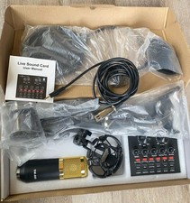 Podcast Equipment Bundle, BM-800 Mic Kit with Live Sound Card, Adjustable Mic