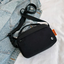 Bum Bag for Women Men Solid Waist Bag Nylon Multi Pockets Small Crossbody