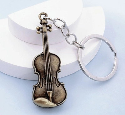 Schlüsselanhänger Violine/Viola Musikinstrument messingfarben klassische Musik