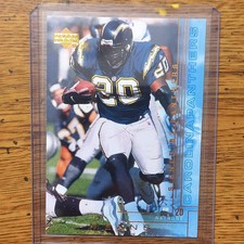 Upper Deck 2000 Natrone Means #33 Carolina Panthers NFL Signed Football Card