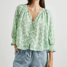 Rails Mariah Linen Blend Top L