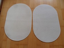 IKEA Badematte, Duschvorleger, creme weiß, oval, Mikrofaser 44x65 cm, 2 Stück