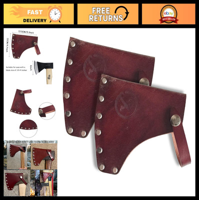 2Pcs Leather Axe Sheath Protector - Durable Hatchet Head Cover Tool, Heavy Duty