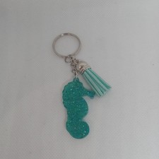 Seafood Green Seahorse Keychain with Tassel for Women Girls