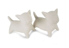Blue Witch Unpainted Cruet Set Bull Terrier, Handmade Ceramic Salt & Pepper