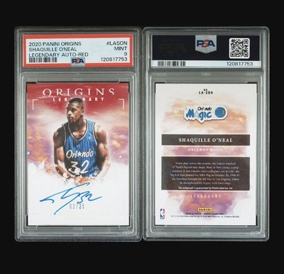2020 Panini Origins Shaquille O’Neal Legendary Red On Card Auto /25 Psa 9!