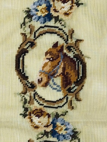 Preworked 4 HORSES Horse Head Bell Pull Table Runner Needlepoint Canvas 5x33.5 - Picture 6 of 6