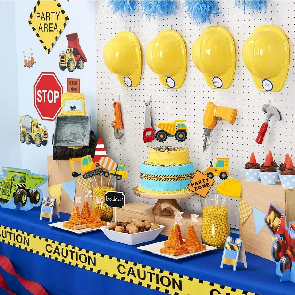 Reusable 16pcs Construction Zone Birthday Toppers - Perfect for Kids Parties - Image 4 of 4