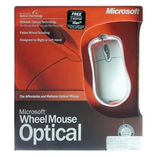 Microsoft Optical Wheel Mouse USB White Windows 10 8 7 Vista XP 98 Me